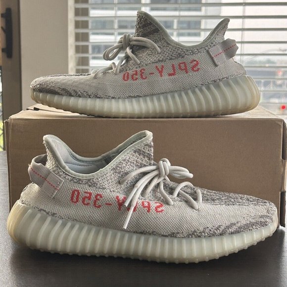 Size 10  adidas Yeezy Boost 350 V2 Low Blue Tint  B37571 Size 10